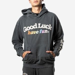 ZUMIEZ META THREADS GOOD LUCK HAVE FUN COAL HOODIE